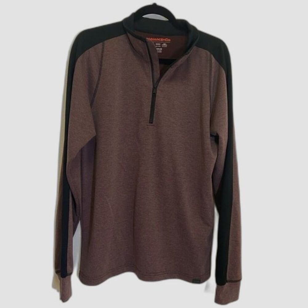 Hawke & Co - Quarter Zip Performance Sweatshirt Long Sleeve Maroon - size M